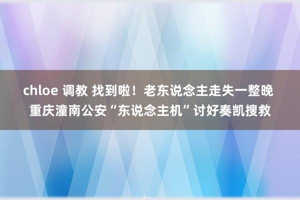 chloe 调教 找到啦！老东说念主走失一整晚 重庆潼南公安“东说念主机”讨好奏凯搜救