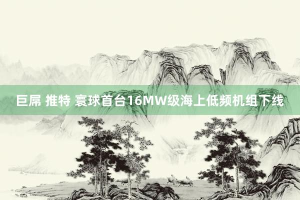 巨屌 推特 寰球首台16MW级海上低频机组下线